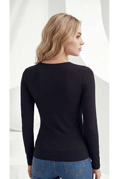 zazzia Women's Long Sleeve Round Neck Bodysuit
