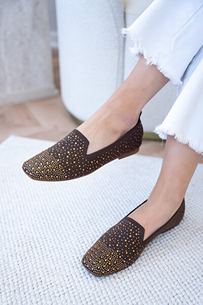 LAMİNTA Flores Taşlı Γυναικεία Πλεκτά Παπούτσια Μπαλαρίνες από Γνήσιο Δέρμα σ...