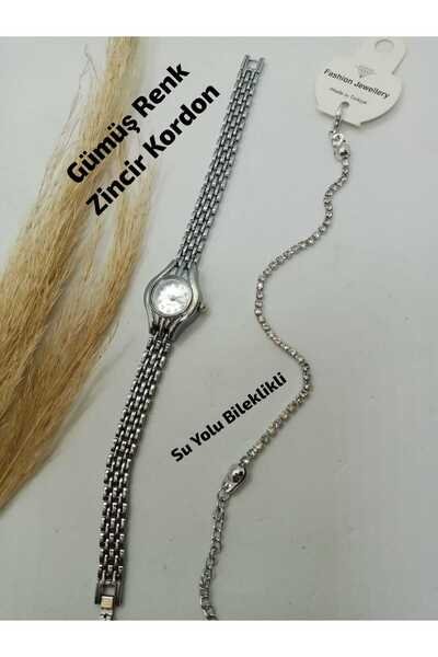 Brality Minimal Vintage Retro Design - Silver Color Chain Cord - Silver Color...