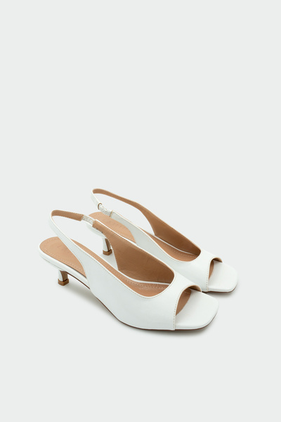 LAMİNTA Γυναικεία παπούτσια με λευκό τακούνι Maggie Classic