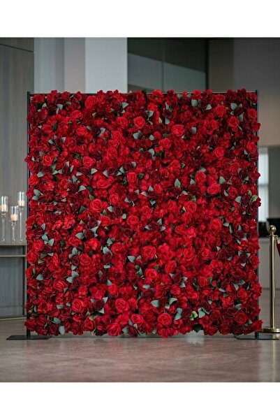 DİVA FLOWER EVENT Lüx Yapay Gül Duvar Paneli – 1 Metre Kare (Esnek Strafor )-...