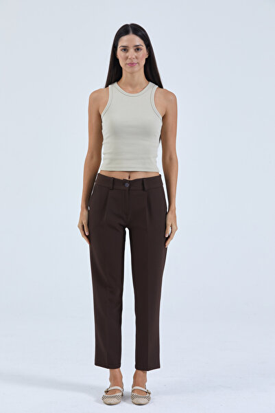 Teloris Narrow Leg Belted Woven Women's Trousers