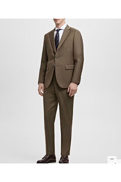 ilayda emir Light Brown Blazer, Slim Fit, Notched Lapel, 2 Buttons, 6 Drop, M...