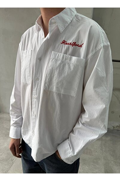 DIFRANSEL JEANS Ανδρικό πουκάμισο Heartford με κέντημα σε μεγάλο μέγεθος