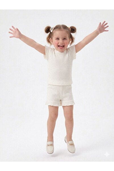 mini kanka Καλοκαιρινό Σετ Σορτς για Κορίτσια με Πέτρινη Λεπτομέρεια 1-8 Ετών...