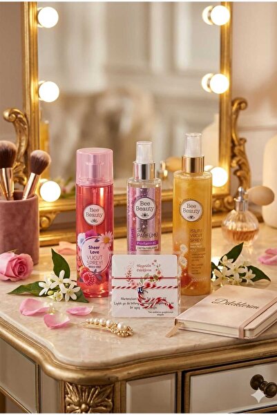 Bee Beauty Body Mist Sheer Love +Body Mist Işıltılı Gold &Saç Parfümü 160ml 3...