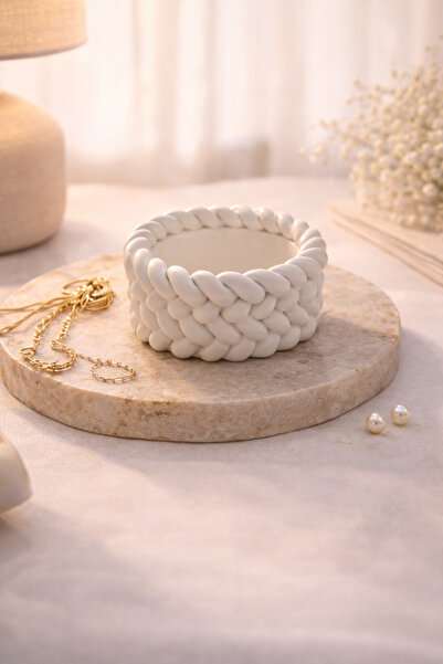 marea in ceara Διακοσμητικό υφαντό κεραμικό δοχείο – θήκη για κοσμήματα και κ...