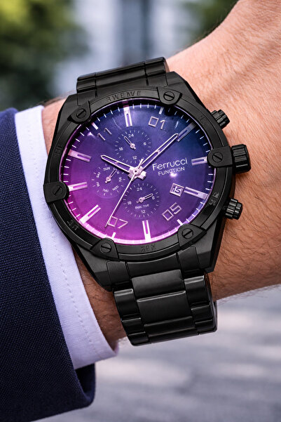 Ferrucci Men's Wristwatch with Internal Functions Suitable for Active Daily U...