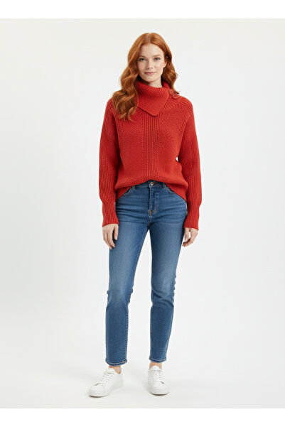 Neden Tekstil Γυναικείο πλεκτό πουλόβερ με μισό ζιβάγκο