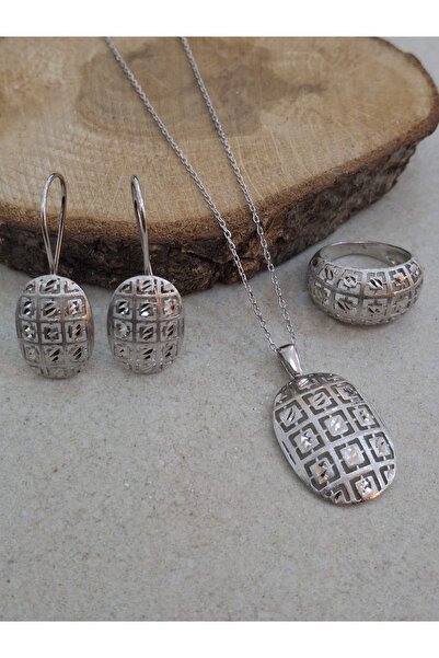 Süryani gümüş sanatı 925 Ayar Modern Telkari Fusion Gümüş Set