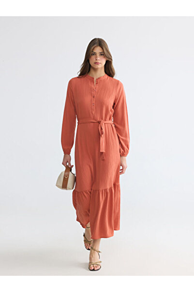 LC Waikiki Esvab • Modern & Distinctive Stand Collar Textured Dress