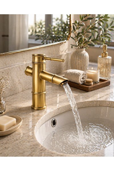 Viosa Eskitme Antik Bambu Lavabo Bataryası Osmanlı Tip Nostalji Musluk