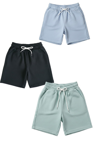 aytok tekstil Βαμβακερό σετ 3 τεμαχίων unisex γυναικείο ανδρικό σορτς μονόχρωμο