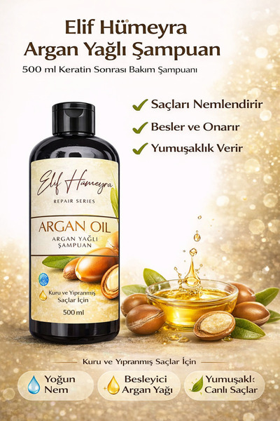 Argan Yağlı Şampuan 500 ml Nemlendirici Besleyici Saç Bakımı