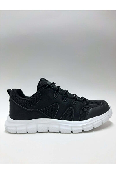 Jumax Tri̇ko Lightweight Comfortable Black Lace-Up Men's Sports Shoes