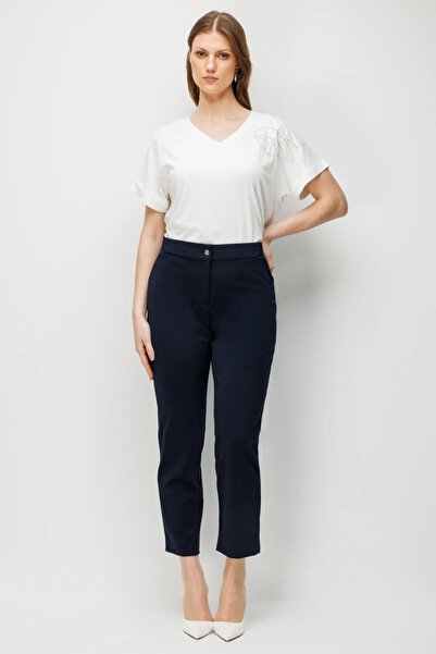 Ekol Thick Elastic Waist Trousers with Side Pockets 4176