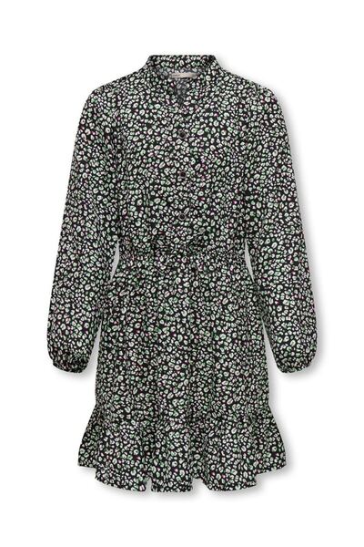 ONLY KOGLINO-MONIQUE STRING L/S DRESS PTM Μαύρο Φόρεμα για Κορίτσια - 15300043