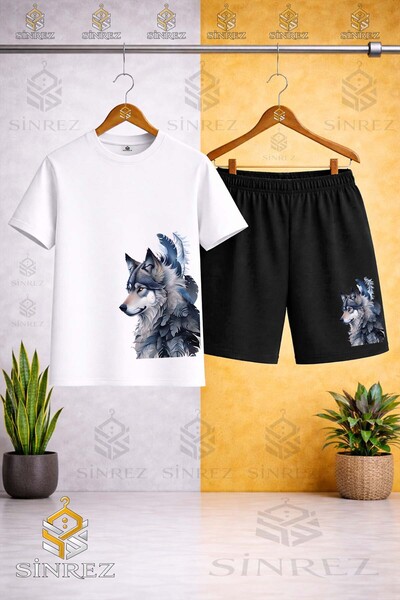 SİNREZ Tricou cu gât rotund cu imprimeu personalizat KURT GRI YANDA TUYLER pe...
