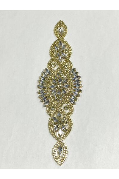 karantuhafiye Απλικέ με κρυστάλλινες πέτρες που κολλάνε με σίδερο / Χρυσό απλ...