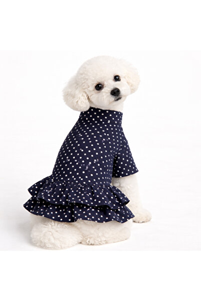 Buddy Store Crinkle Collection – Soft Lacivert Puantiyeli Yazlık Elbise (Prem...