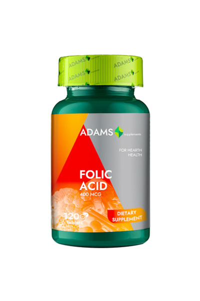 Adams Supplements Acid Folic 400mcg, 120cps,