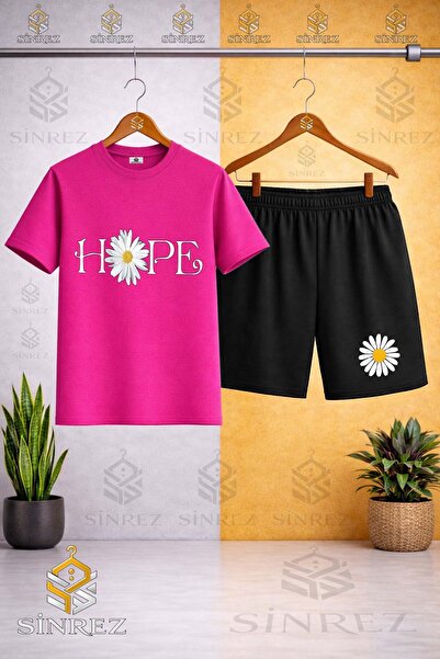SİNREZ Tricou cu gât rotund cu imprimeu personalizat PAPATYA HOPE pentru copi...