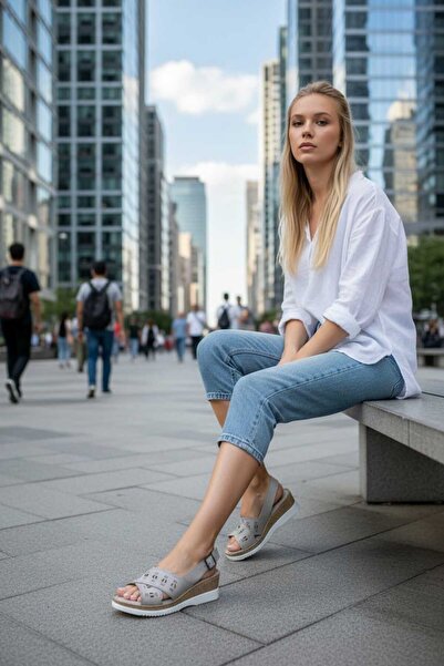 By Yağlıoğlu 100% Γνήσιο Δέρμα Καθημερινά Σανδάλια με Ενίσχυση endr530