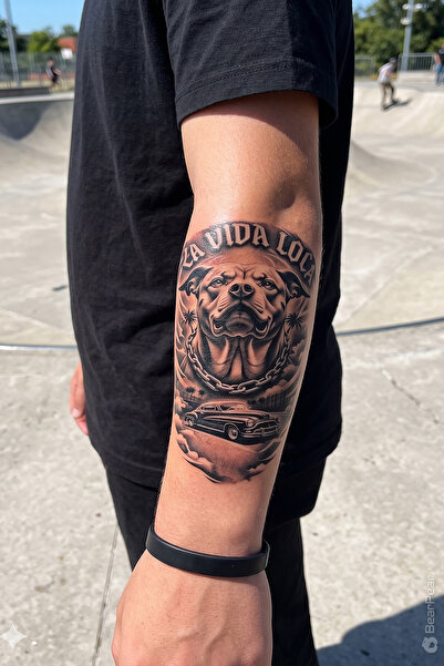 BP Tattoo La Vida Loca Pitbull Geçici Dövme Unisex Tattoo