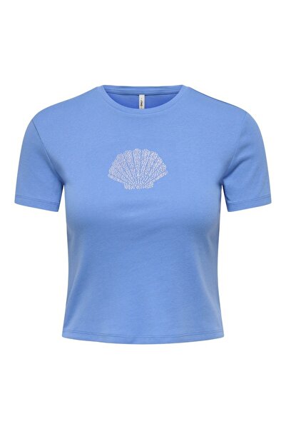 ONLY Γυναικείο Μπλε Onlkıra S/s Blıng Κοντό Τοπ Jrs T-shirt 15346419-Ultramarin