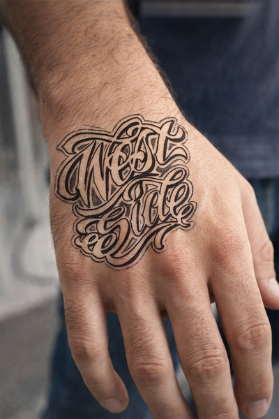 BP Tattoo El Dövmesi El Üzeri Yazılı Geçici Dövme
