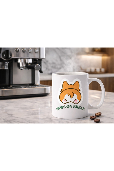 Beta Moda Hub Paws on Break Designed Mug Model 201 Ceramic Printed Coffee Cup...