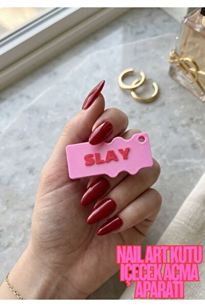 GRAUHAUS Slay Yazılı Kutu İçecek Açacağı Nail Art Uyumlu Tırnak Koruyucu Apar...