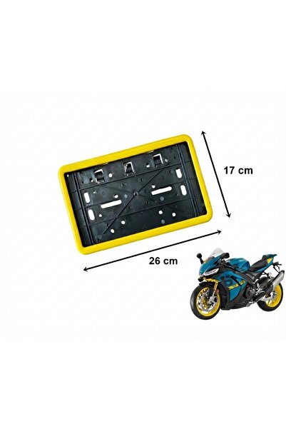 - Çerçeveli Dikdörtgen Plakalık Plaka Altlığı Sarı 26X17cm 1 Adet
