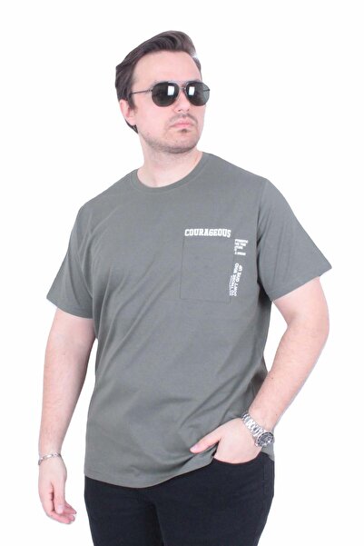 MocGrande Tricou cu gâtul în formă de O pentru bărbați, mărime mare, Courageo...
