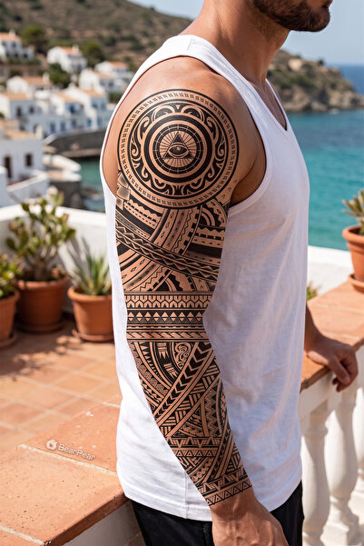 BP Tattoo Maori Kol Dövmesi Kol Kaplama Tribal Dövme Tattoo