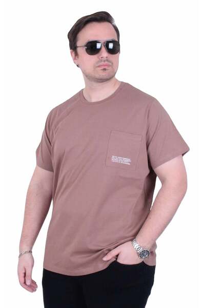 MocGrande Tricou pentru bărbați, mărime mare, cu gât în formă de O și buzunar...