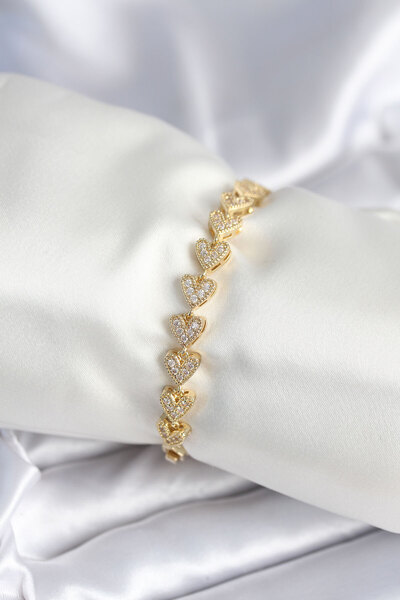 NY JOY Brass Gold Color Heart Model Women's Bracelet