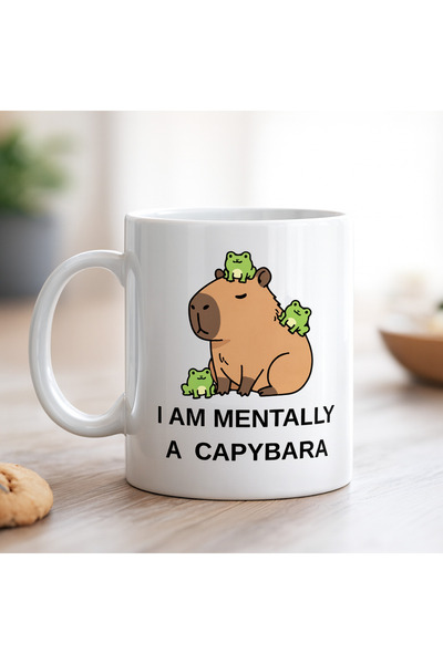 Beta Moda Hub I Am Mentally a Capybara Written Capybara Design Mug Model 214 ...