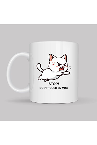 Beta Moda Hub Stop Don'T Touch My Mug Written Cat Design Mug Model 211 Funny ...