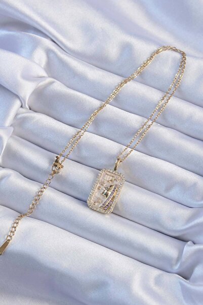 Generic Brand 316L Steel Chain Gold Color Zircon Stone Face Figure Tarot Neck...