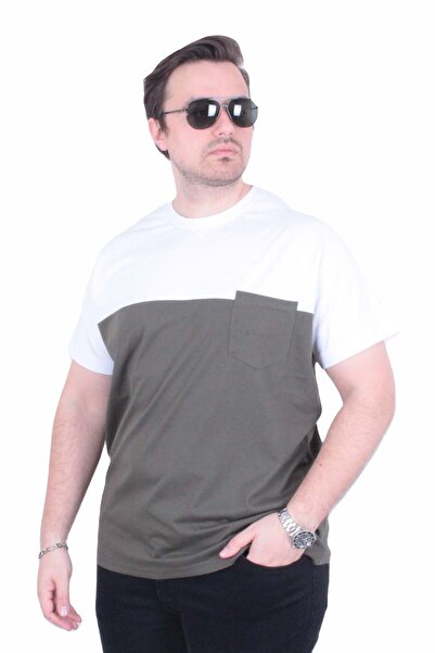 MocGrande Ανδρικό μπλουζάκι μεγάλου μεγέθους με λαιμόκοψη με τσέπες 26144 Στρ...