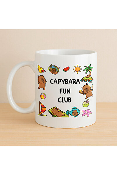 Beta Moda Hub Capybara Fun Club Written Fun Design Mug Model 237 Cute Printed...