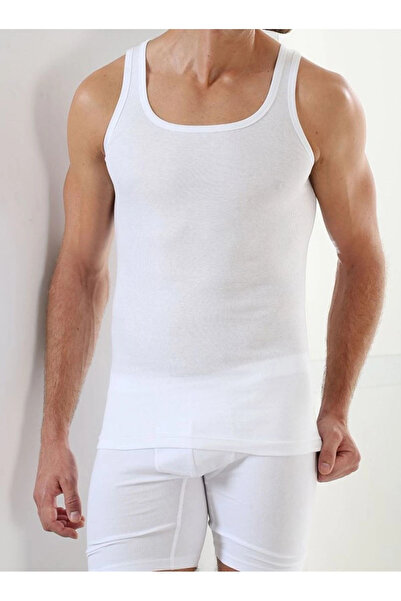 colezium White Sportsman Men's Undershirt Ribana-Si̇smen04