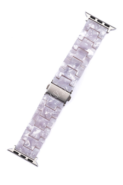 Quse Apple Watch 46mm/45mm/44mm & Series 1-3 42mm Uyumlu Desenli Reçine Kordo...