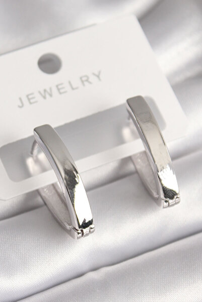 Twin Store Brass Silver Color Women's Earrings
