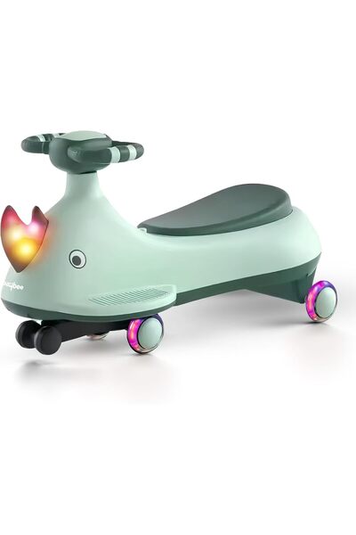 BAYBEE سيارة رينو سوينغ للأطفال مع عجلات LED PU وموسيقى، سيارة ماجيك تويستر (...