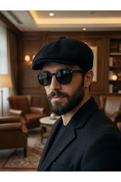 awix Men's Cashmere Draped 8-Piece Cap Peaky Blinders Style Autumn and Winter...