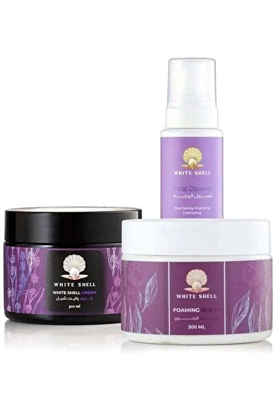 White shell Radianse Routine Cream, Exfoliator, and Cleanser