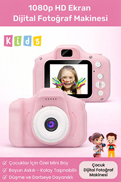 Noriyen Yeni Nesil Çocuk Dijital Mini Fotoğraf Makinesi Kız Çocuklar İçin 108...