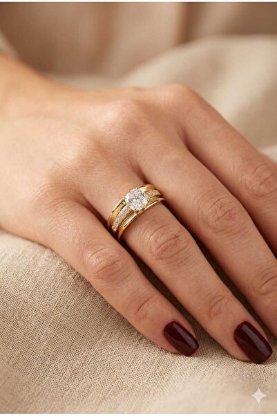 TLSMACCESORIES XUPING ÇELİK YÜZÜK GOLD 7-NUMARA